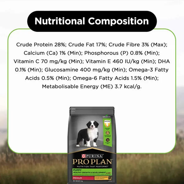 Purina Pro Plan Chicken Medium Breed Puppy Dog Dry Food (T)