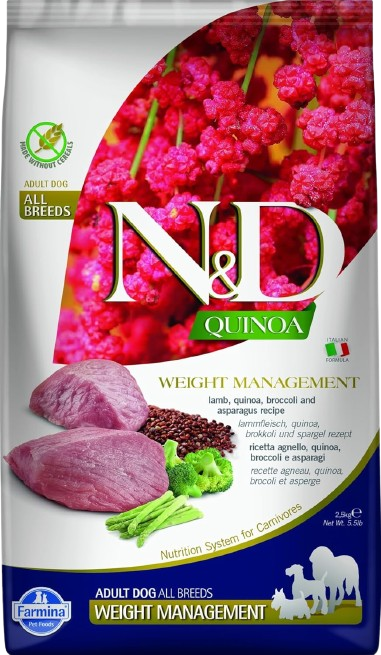 Farmina N&D Quinoa Dog Weight Management Lamb Adult Medium/Maxi Dry Dog Food