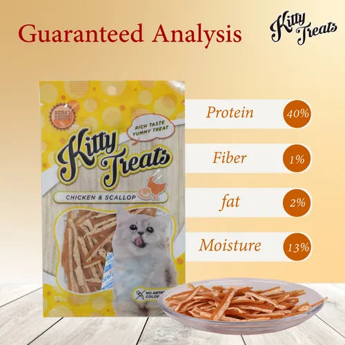Kitty Treats Chicken with Scallop Flavour Cat Treats - 30g