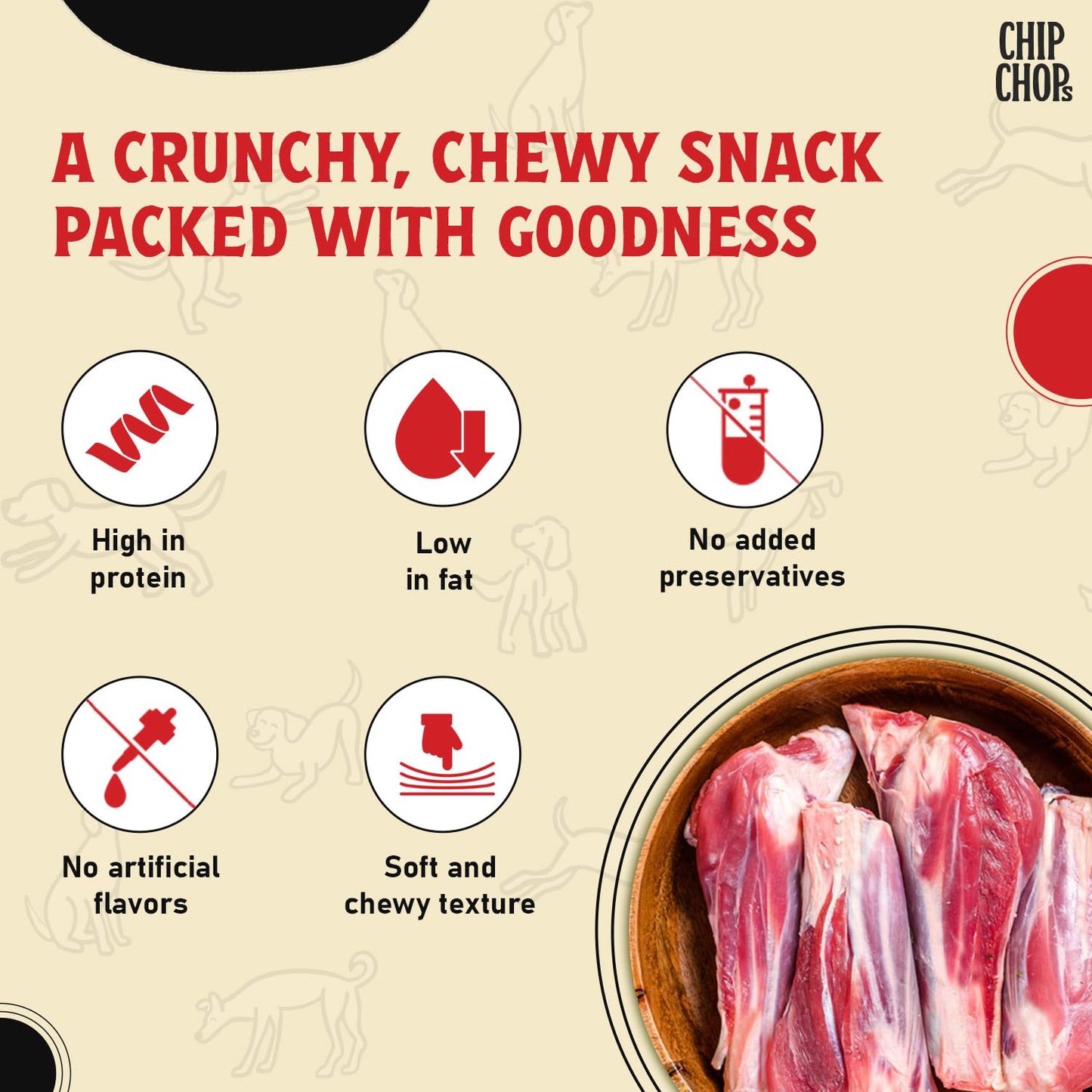 Chip Chops Lamb Cubes Dog Treats 250g