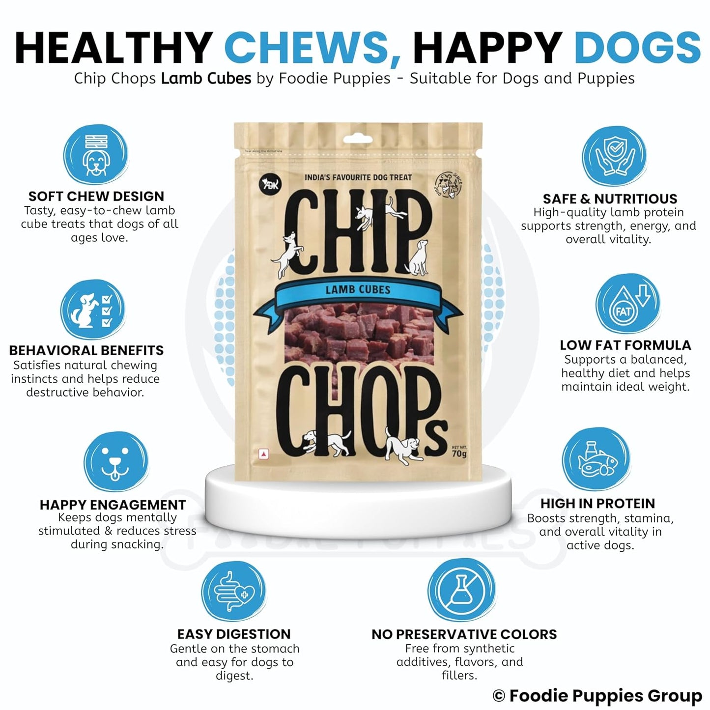 Chip Chops Lamb Cubes Dog Treat