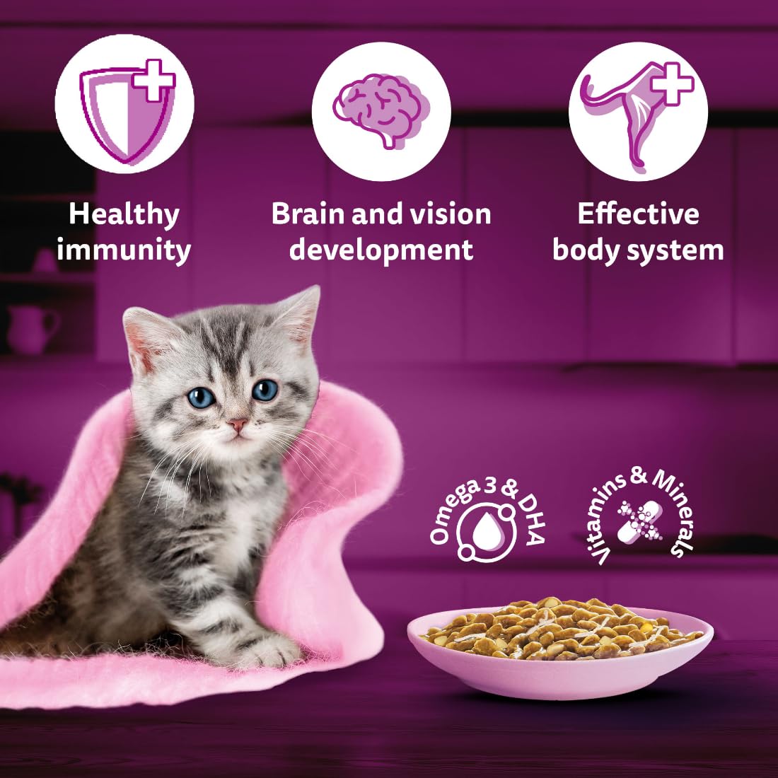 Whiskas Tasty Mix Chicken, Tuna with Sweet Potato in Gravy Kitten (2-12 Months) Wet Cat Food