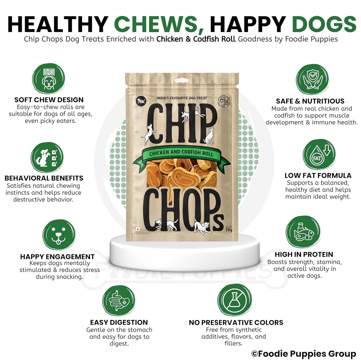 Chip Chops Chicken & Codfish Rolls Dog Treats