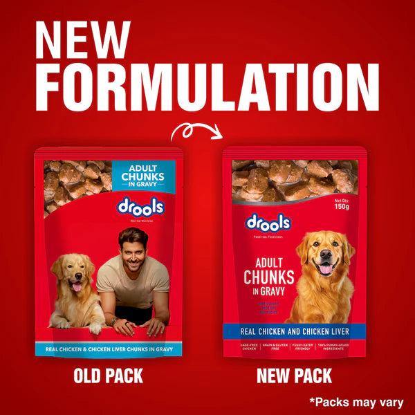 Drools Chicken Liver Chunks in Gravy Adult Dog Wet Food