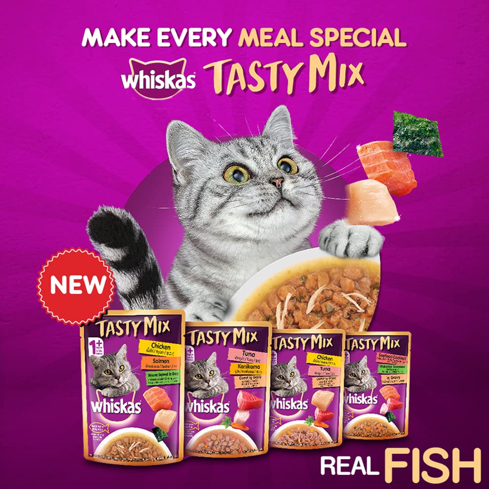 Whiskas Tasty Mix (Chicken With Tuna And Carrot in Gravy) Adult (1+ year) Wet Cat Food