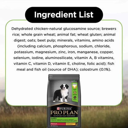 Purina Pro Plan Chicken Medium Breed Puppy Dog Dry Food (T)