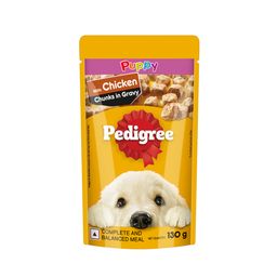 Pedigree Puppy Wet Dog Food with Chicken Chunks in Gravy 130 g