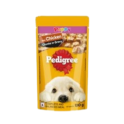 Pedigree Puppy Wet Dog Food with Chicken Chunks in Gravy 130 g