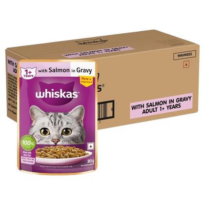 Whiskas Salmon in Gravy Adult (1+ Years) Wet Cat Food