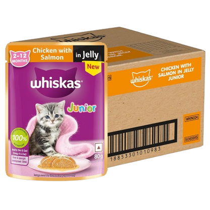 Whiskas Chicken with Salmon in Jelly Junior Kitten (2-12 Months) Wet Cat Food