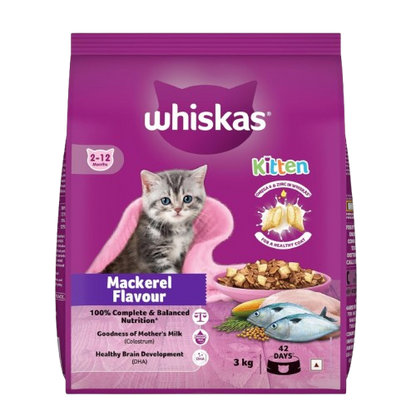 Whiskas Mackerel Fish Flavour Junior Mother Cat & Kitten (2-12 Months) Dry Cat Food