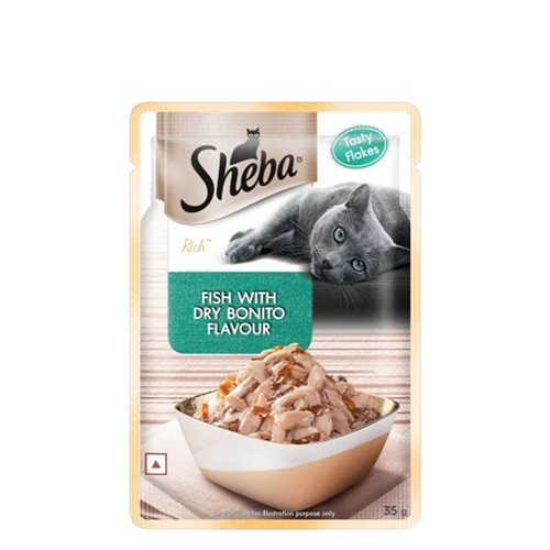 Sheba Fish with Dry Bonito or Skipjack Premium Cat Wet Food