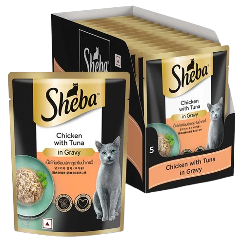 Sheba Chicken With Tuna In Gravy Rich Premium Adult Fine Cat Wet Food