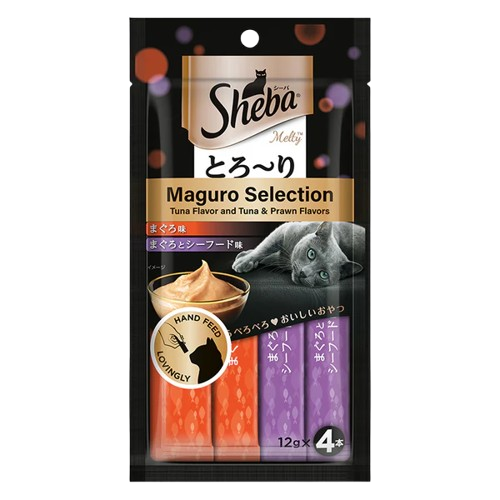 Sheba Tuna Flavor and Tuna & Prawn Maguro Selection Melty Premium Cat Treats