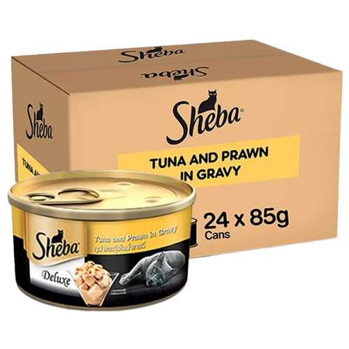 Sheba Tuna Fillet & Whole Prawns in Gravy Premium Cat Wet Food