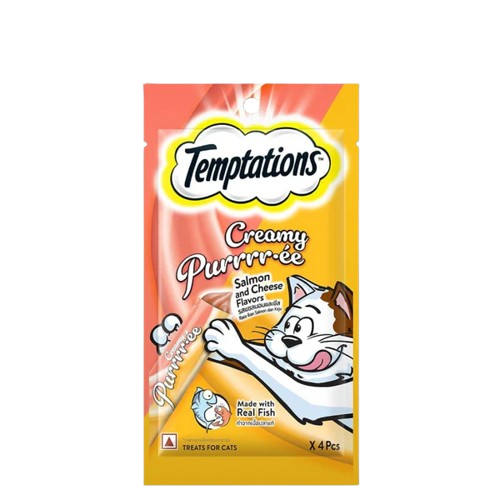 Temptations Creamy Purrrr ee Salmon & Cheese Cat Treats
