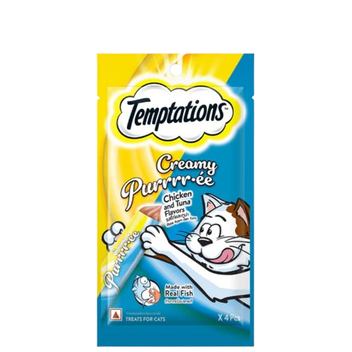 Temptations Creamy Purrrr ee Chicken & Tuna Cat Treats