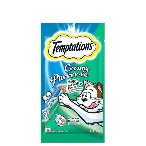 Temptations Creamy Purrrr ee Maguro & Scallop Cat Treats