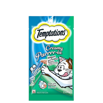 Temptations Creamy Purrrr ee Maguro & Scallop Cat Treats