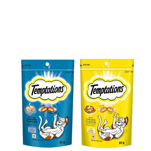 Temptations Tasty Chicken and Savoury Salmon Flavour Cat Treats Combo