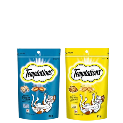 Temptations Tasty Chicken and Savoury Salmon Flavour Cat Treats Combo