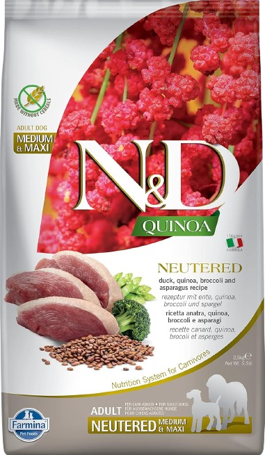 Farmina N&D Quinoa Neutered Adult Medium/Maxi Dry Dog Food 2.5KG