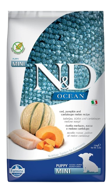 Farmina N&D Ocean Cod, Pumpkin & Cantaloupe Melon Puppy Mini Dry Dog Food