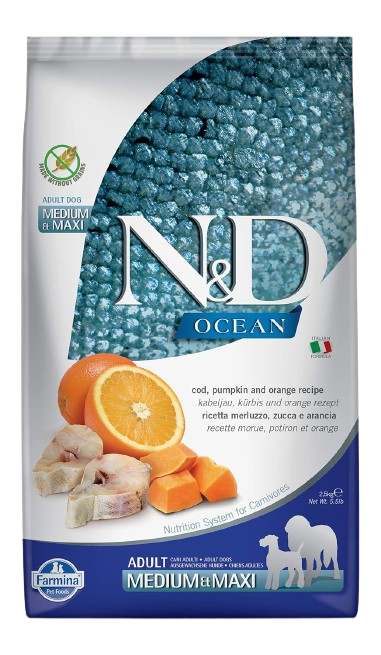 Farmina N&D Ocean Codfish,Pumpkin & Orange Adult Medium & Maxi Dry Dog Food