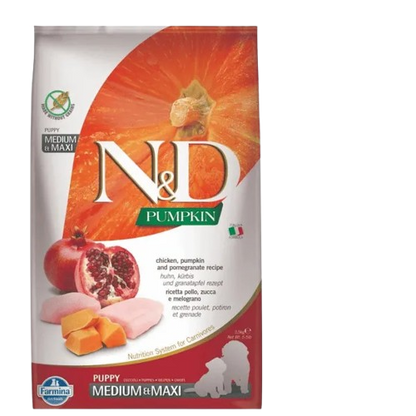 Farmina N&D Pumpkin Chicken & Pomegranate Puppy Medium Maxi Dry Dog Food