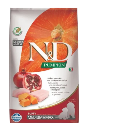 Farmina N&D Pumpkin Chicken & Pomegranate Puppy Medium Maxi Dry Dog Food