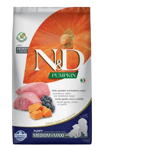 Farmina N&D Pumpkin Lamb & Blueberry Puppy Medium Maxi Dog Dry Food