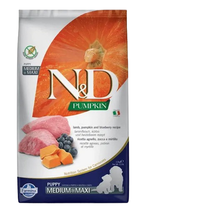 Farmina N&D Pumpkin Lamb & Blueberry Puppy Medium Maxi Dog Dry Food