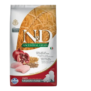 Farmina N&D Ancestral Grain Chicken & Pomegranate  Puppy Medium Maxi Dry Dog Food