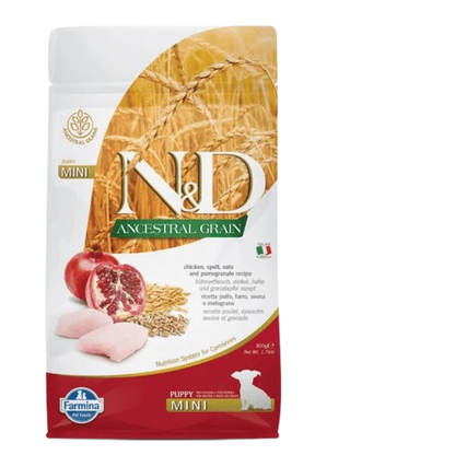 Farmina N&D Ancestral Grain Chicken & Pomegranate Puppy Mini Dry Dog Food