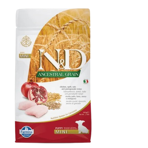 Farmina N&D Ancestral Grain Chicken & Pomegranate Puppy Mini Dry Dog Food