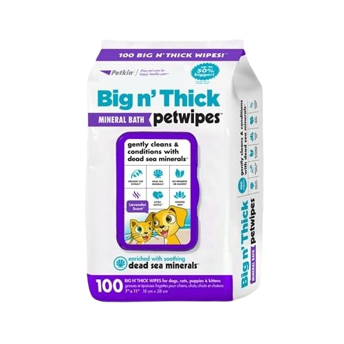 Petkin Petwipes Big 'n Thick Extra Large Pet Wipes for Dogs and Cats