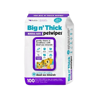 Petkin Petwipes Big 'n Thick Extra Large Pet Wipes for Dogs and Cats
