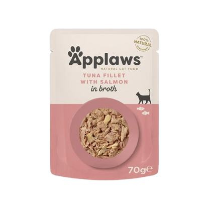 Applaws Cat Wet Food Tuna Fillet with Salmon in Broth 70g Pouch