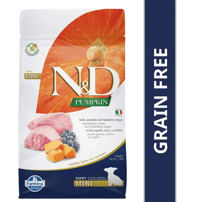 Farmina N&D Pumpkin Lamb & Blueberry Puppy Mini Dry Dog Food