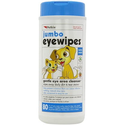 Petkin Jumbo Eyewipes for Dogs and Cats (80 WIPES)