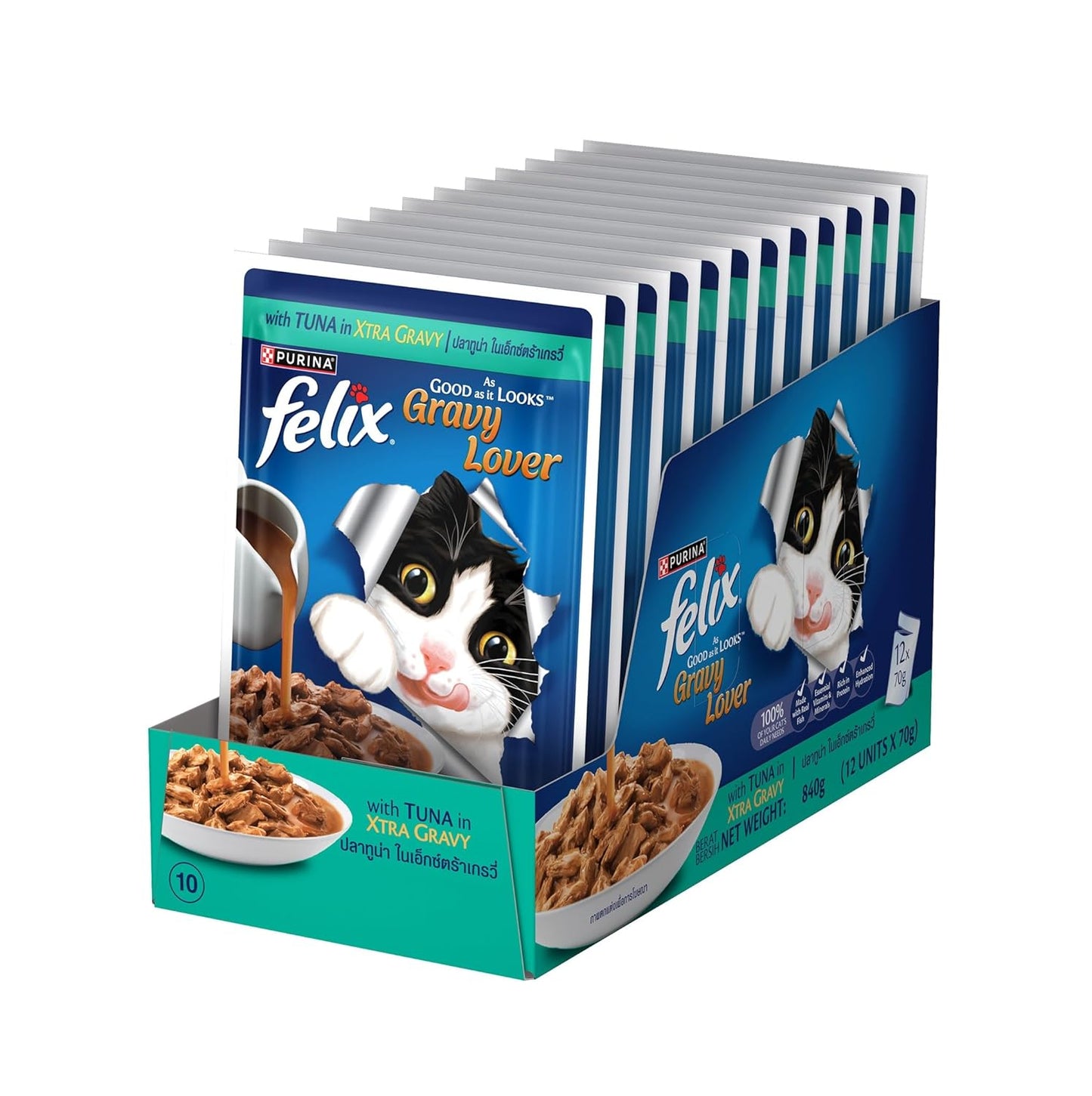 Purina Felix Gravy Lover Tuna Chunks Adult Cat Wet Food