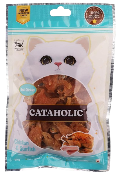 Cataholic Soft Chicken and Sunfish Spiral Treats Cat and Kittens - 50g