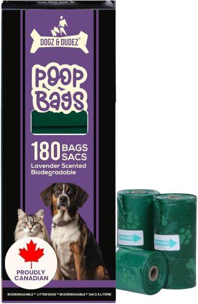 Dogz & Dudez, Poop Bag for Dogs Lavender Scented 180 Bag