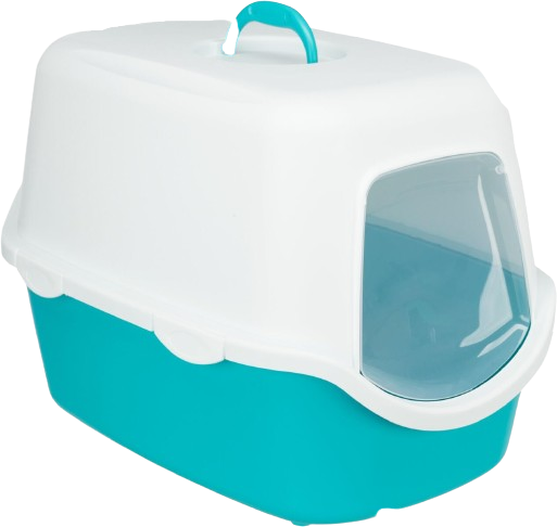 Trixie Vico Cat Litter Tray with Dome (Turquoise/White)