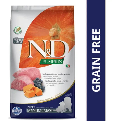 Farmina N&D Pumpkin Lamb & Blueberry Puppy Medium Maxi Dog Dry Food
