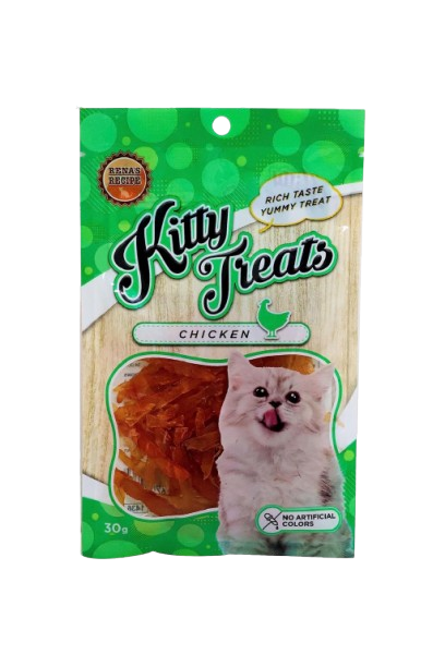 Kitty Treats Soft Chicken Jerky Sliced Cat Treats - 30g