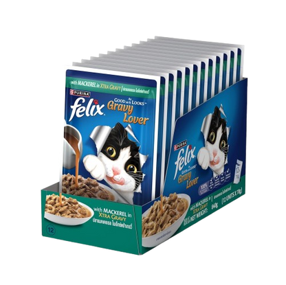 Purina Felix Gravy Lover Mackerel Chunks Adult Cat Wet Food