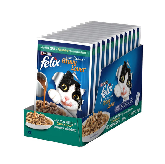 Purina Felix Gravy Lover Mackerel Chunks Adult Cat Wet Food