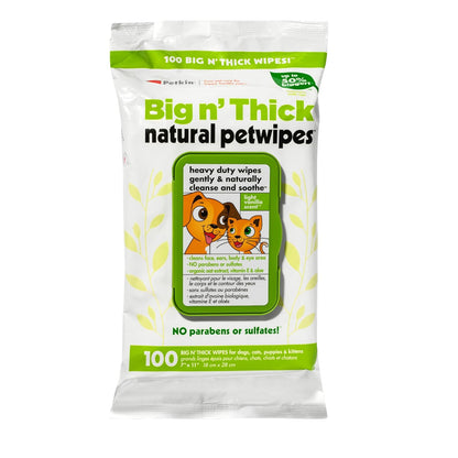 Petkin Big N' Thick Natural Petwipes (100 wipes)
