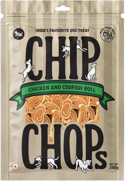 Chip Chops Chicken and Codfish Rolls Dog Treat 250g